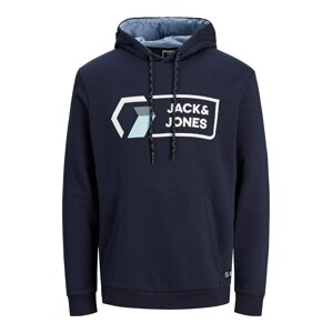 Jack & Jones Plus Mikina  biela / svetlomodrá / námornícka modrá