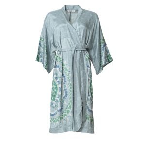 Indiska Kimono 'Carolina'  modrá / zelená / mätová / biela