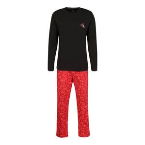 Calvin Klein Underwear Dlhé pyžamo  čierna / červená / biela