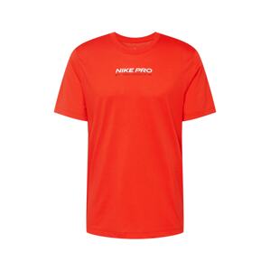 NIKE Funkčné tričko  oranžovo červená / biela