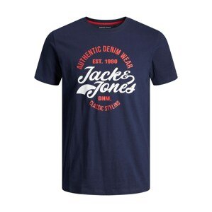 Jack & Jones Plus Tričko 'Brat'  námornícka modrá / biela / grenadínová