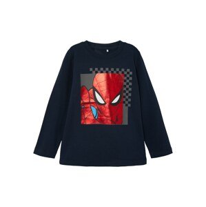 NAME IT Tričko 'Spiderman Dallas'  námornícka modrá / nebesky modrá / tmavosivá / červená / šedobiela