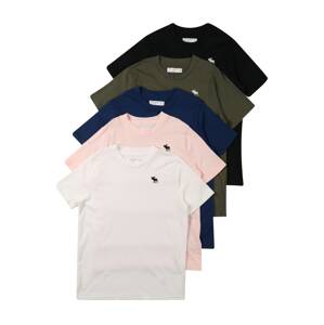 Abercrombie & Fitch Tričko  biela / ružová / námornícka modrá / olivová / čierna