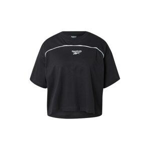 Reebok Sport Funkčné tričko 'Piping'  čierna / biela