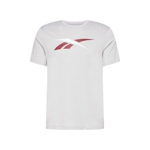 Reebok Sport Funkčné tričko  svetlosivá / biela / tmavočervená