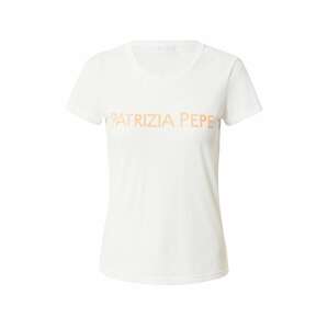 PATRIZIA PEPE Tričko 'MAGLIA'  oranžová melírovaná / biela