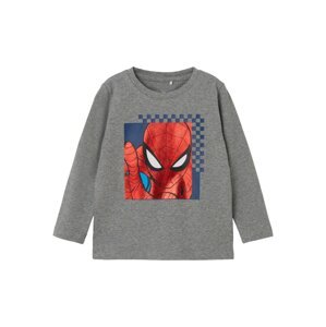NAME IT Tričko 'Spiderman'  sivá melírovaná / čierna / biela / tmavomodrá / červená
