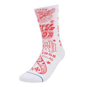 Stance Športové ponožky 'HOT WHEELS'  biela / ohnivo červená / petrolejová