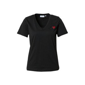 Calvin Klein Tričko 'VALENTINES'  čierna / červená