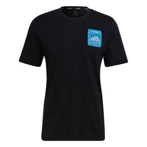 ADIDAS PERFORMANCE Funkčné tričko 'TERREX Patch Mountain Graphic'  čierna / modrá / biela