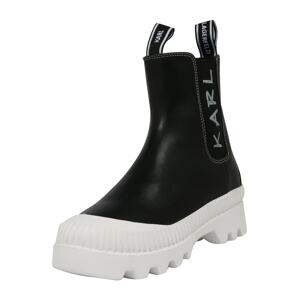 Karl Lagerfeld Členkové čižmy 'Trekka'  čierna / biela