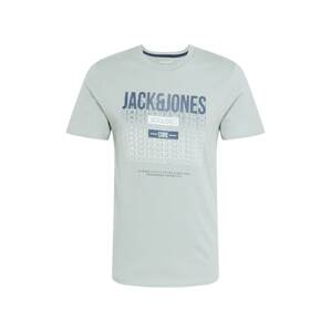 JACK & JONES Tričko 'Cyber'  dymovo šedá / námornícka modrá / biela