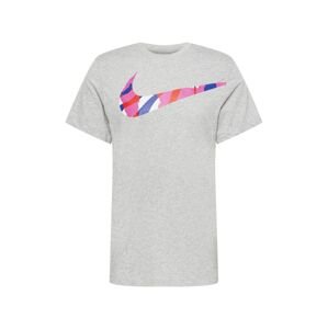NIKE Funkčné tričko  sivá melírovaná / ružová / fialová / biela / červená