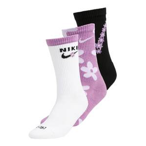 Nike Sportswear Ponožky  biela / fialová / čierna