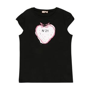N°21 Tričko  čierna / biela / ružová