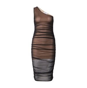 Femme Luxe Kokteilové šaty  svetlohnedá / čierna