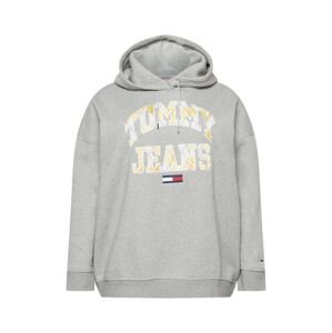Tommy Jeans Curve Mikina  svetlosivá / biela / námornícka modrá / červená / svetložltá