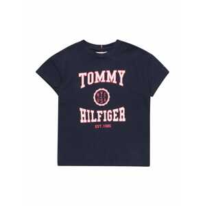 TOMMY HILFIGER Tričko 'Varsity'  námornícka modrá / červená / pastelovo ružová