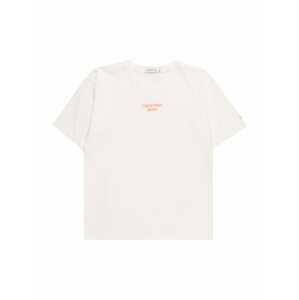 Calvin Klein Jeans Tričko 'STACK'  biela / oranžová