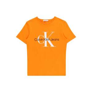 Calvin Klein Jeans Tričko  oranžová / biela / čierna