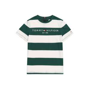 TOMMY HILFIGER Tričko  biela / smaragdová / červená