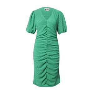 JUST FEMALE Kleid 'Mimi'  zelená / biela