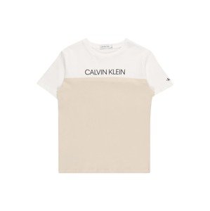Calvin Klein Jeans Tričko  vaječná škrupina / biela / čierna