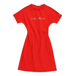 Calvin Klein Jeans Šaty  červená / strieborná