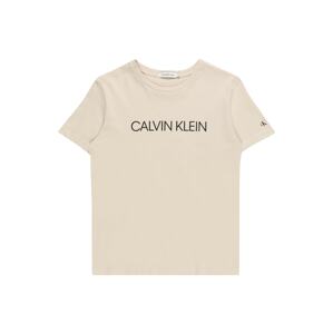Calvin Klein Jeans Tričko 'INSTITUTIONAL'  béžová / čierna