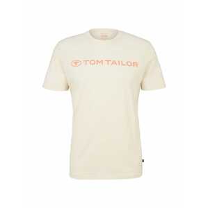 TOM TAILOR Tričko  krémová / oranžová melírovaná