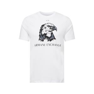 ARMANI EXCHANGE Tričko  sivá / tmavosivá / biela