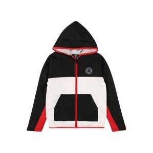 CONVERSE Prechodná bunda  čierna / ohnivo červená / biela