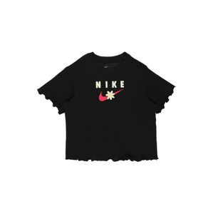 Nike Sportswear Tričko  čierna / pastelovo žltá / ružová / žltá