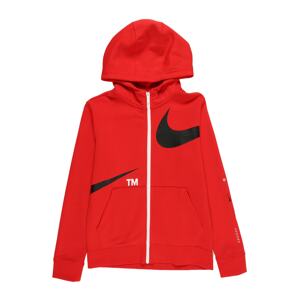 Nike Sportswear Tepláková bunda  červená / biela / čierna