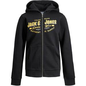 Jack & Jones Junior Mikina  žltá / čierna