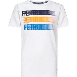 Petrol Industries Tričko  biela / modrá / žltá / čierna