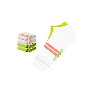 CHEERIO* Ponožky 'Sneaker Pal'  svetlozelená / oranžová / biela