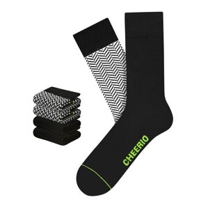 CHEERIO* Ponožky 'Herringbone Homie'  svetlozelená / čierna / biela
