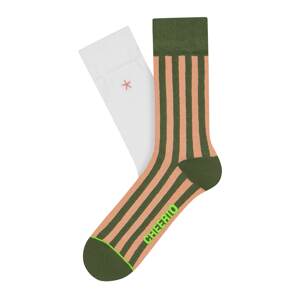 CHEERIO* Ponožky 'STARS 'N' STRIPES'  jedľová / neónovo zelená / broskyňová / biela