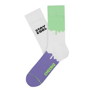 CHEERIO* Ponožky 'MELTIN AWAY'  kiwi / svetlofialová / čierna / biela