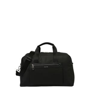 Calvin Klein Víkendová taška  striebornosivá / čierna