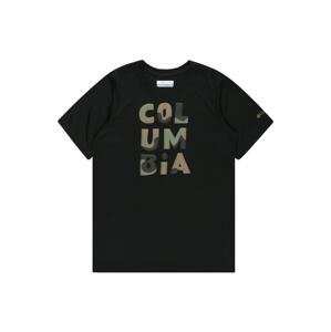 COLUMBIA Funkčné tričko 'Grizzly Ridge'  čierna melírovaná / pastelovo zelená / svetlohnedá / tmavosivá