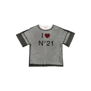 N°21 Tričko  biela / čierna / červená / sivá