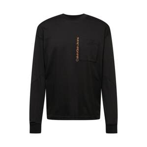 Calvin Klein Jeans Tričko  pastelovo oranžová / čierna