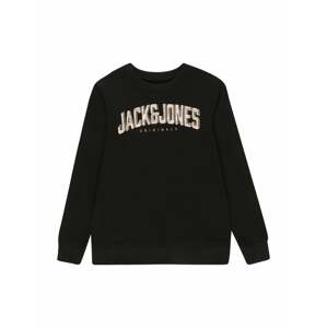 Jack & Jones Junior Mikina  čierna / béžová / svetlobéžová