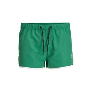 JACK & JONES Plavecké šortky  zelená / biela