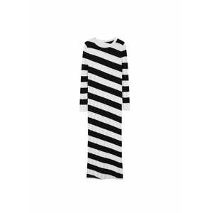 MANGO Puzdrové šaty 'Oblicua'  čierna / biela