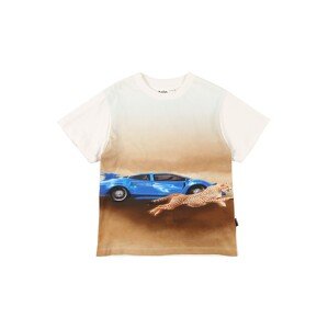 Molo T-Shirt 'Rame'  biela / gaštanová / modrá / svetlobéžová