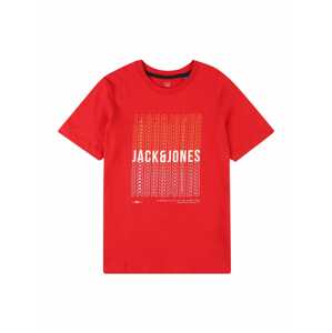 Jack & Jones Junior Tričko 'Cyber'  červená / biela / šafránová