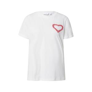 VILA Tričko 'PURE HEART'  červená / biela